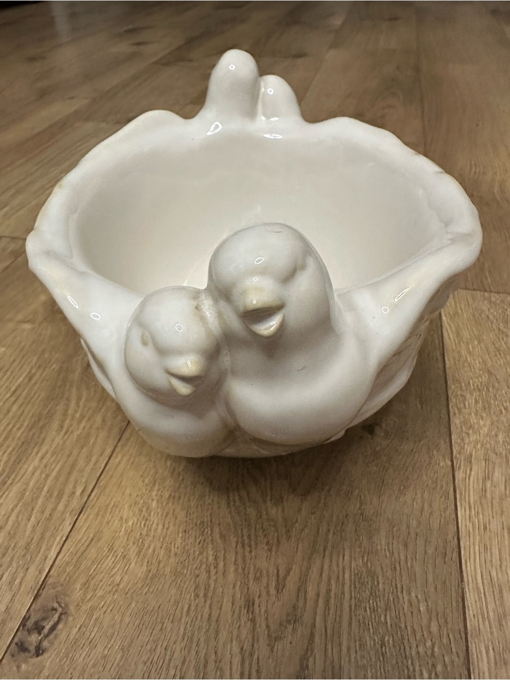 Pottery Barn Cream Ceramic Bird Nest Bowl